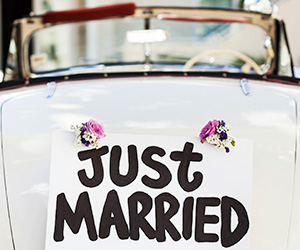 auf Just married folgen Dankeskarten