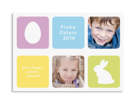 Karten für Ostergrüße Hasenei Flieder