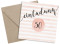 Einladungskarten 50. Geburtstag, Motiv: Dots 'n Stripes, (quadratische Postkarte), mit Briefhülle, Farbvariante: apricot