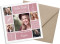 Konfirmationsdanksagungen  (quadratische Postkarte mit fünf Fotos), Motiv: Bildreich, mit Briefhülle, Farbvariante: altrosa