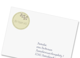 Adressetikett zur Hochzeit Butterfly (rund)
