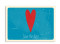 Save the Date-Karte, Motiv Vintage Heart, Vorderseite, Farbversion: blau