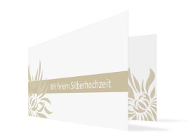 Einladung Silberhochzeit Florenz (Klappkarte, ohne Foto) Beige