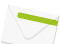 Rückseite Umschlag, Adressbanderole Sternchen, Farbversion: apfelgrün