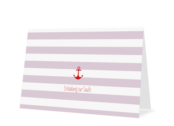 Taufkarte Stripes Anchor