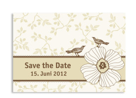 Save-The-Date-Hochzeitskarte Oxford (Postkarte A6) Beige/Braun