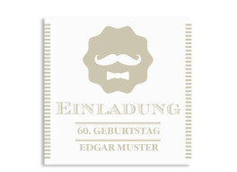 Einladungskarten Gentleman (quad. Postkarte)