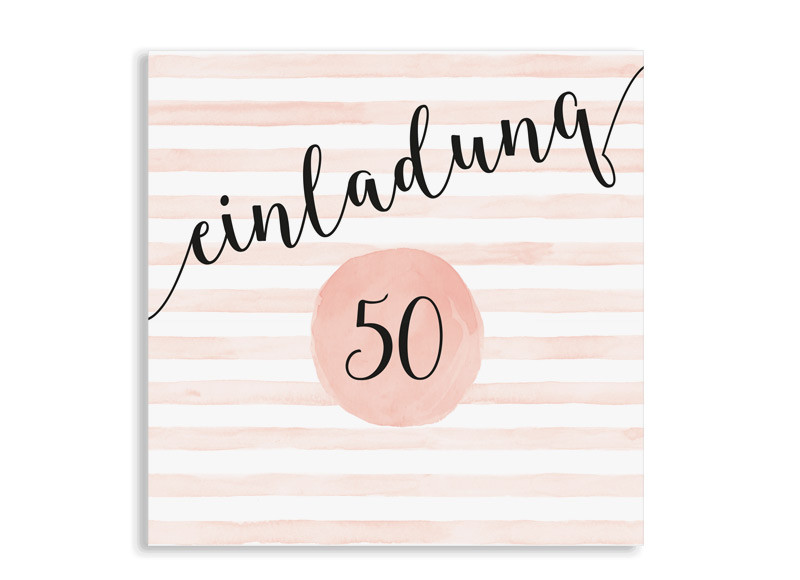 Einladungskarten 50. Geburtstag Dots 'n Stripes