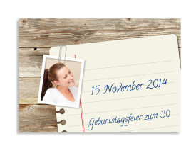 Einladungskarten zum Geburtstag Notizzettel (Postkarte) Braun