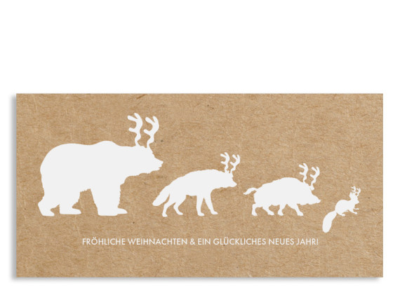 Weihnachtskarte Waldtiere (Postkarte)