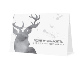 Weihnachtskarte Hubertus Schwarzgrau