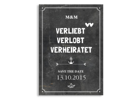 Save the Date Tafel Schwarz