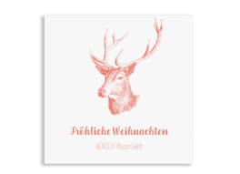 Firmen-Weihnachtskarte Pure Deer (Postkarten, quad.)