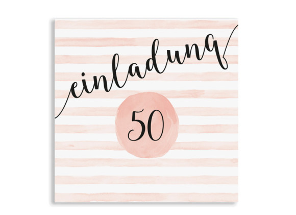 Einladung 50. Geburtstag Dots 'n Stripes