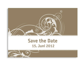 Save-The-Date-Karte Paris zur Hochzeit (Postkarte A6) Beige