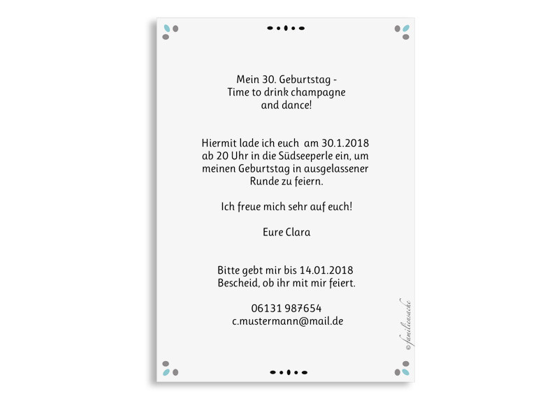 Einladung Zum 30 Geburtstag Konfetti