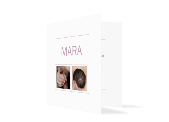 Babykarte als Danksagung Mara/Max