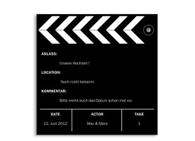 Save-The-Date-Karte Hollywood Schwarz