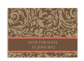 Save-The-Date-Hochzeitskarte Rokko (Postkarte A6) Beige/Braun