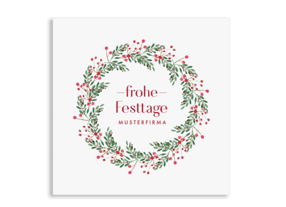 Firmen-Weihnachtskarte "Festtage" quad. Postkarte