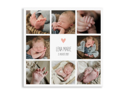 Danksagung zur Geburt Lena/Lars (quadratische Postkarte)