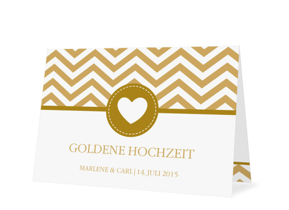 Goldene Hochzeit Danksagung Hamptons Heart (Öffnung unten)