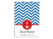 Einladungskarten zur Kommunion Hamptons Anchor, Vorderseite der Farbversion: blau/rot