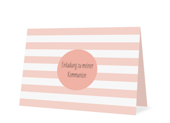 Einladungskarte Kommunion Lucky Stripes