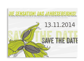 Save The Date Karten Drei Haselnüsse (Postkarte) Grün