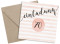 Einladungskarten 70. Geburtstag, Motiv: Dots 'n Stripes, (quadratische Postkarte), mit Briefhülle, Farbvariante: apricot