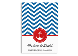Save The Date Hamptons Anchor Blau/Rot