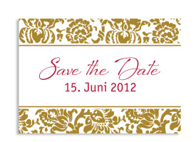 Save-The-Date-Hochzeitskarte Barcelona (Postkarte A6) Beige