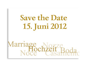 Save-The-Date-Hochzeitskarte Casablanca (Postkarte A6) Beige