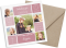 Kommunionseinladungen  (quadratische Postkarte mit fünf Fotos), Motiv: Bildreich, mit Briefhülle, Farbvariante: altrosa
