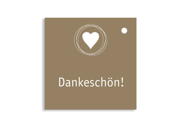 Rückseite, Geschenkanhänger zur Hochzeit (mit Lochung) , Motiv Pur, Farbversion: beige/weiß