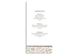 Menükarten zur Hochzeit Rokko Weiß (DIN Lang-Karte)