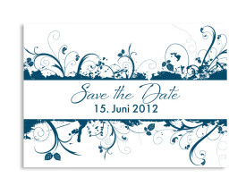 Save-The-Date-Hochzeitskarte Miami (Postkarte A6) Blau