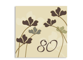 Geburtstagskarte Growing zum 80. (quad. Postkarte) Beige