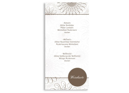 Menükarten zur Hochzeit Mandala (DIN Lang-Karte)