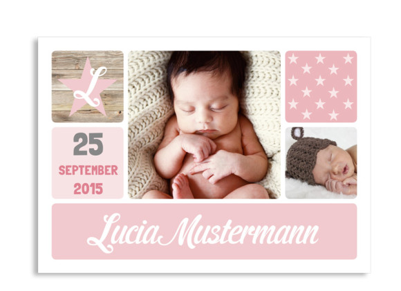 Geburtskarte Lucia/Luca (Postkarte)