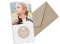 Kommunionseinladungen (Postkarte DL mit einem Foto), Motiv: Segen, mit Briefhülle, Farbvariante: beige