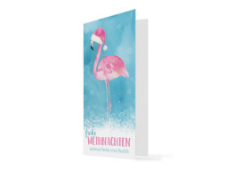 Weihnachtskarte Flamingo