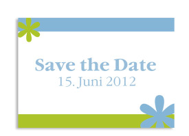 Save-The-Date-Hochzeitskarte Berlin (Postkarte A6) Blau/Grün