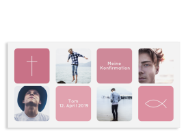Einladung Konfirmation "Ziel" altrosa