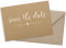 Save the date (Postkarte, Kraftpapier), Motiv: Malaga, mit Briefhülle, Farbvariante: weiß