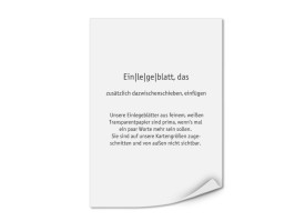 Bedruckte Einlegeblätter DIN A5 (Transparentpapier) Transparent