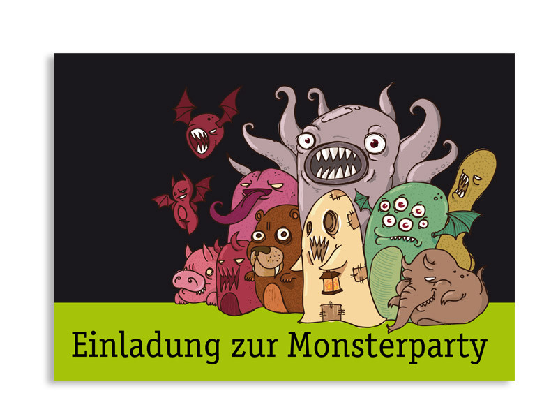 Einladungskarten Halloween Online Gestalten Monster2 Einladung
