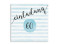 Einladungskarten 60. Geburtstag, Motiv: Dots 'n Stripes, (quadratische Postkarte), Vorderseite, Farbvariante: eisblau