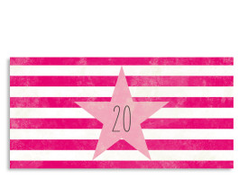 Einladung zum 20. Vintage Star (Postkarte, mit 2 Fotos) Pink/Rosa