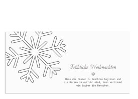 Weihnachtskarte Eiskristall (Postkarte) Grau